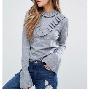 Vero Moda High Neck Ruffle Detail Sweater